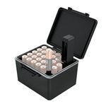 JJC 28 Slots AA Battery Organiser Storage Case with Battery Tester, Water-Resistant Hard Holder Batteries Organizer with Detachable Battery Checker Holds 28 AA Batteries