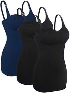 iLoveSIA Women’s Seamless Nursing Bra Breastfeeding Bras Maternity Tank Top 3Pack Black+Blue Size XL Fit 38BCD 40ABC