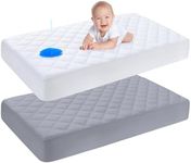 Yoofoss Waterproof Crib Mattress Protector 2 Pack, Quilted Crib Mattress Pad Cover Ultra Soft and Breathable, Machine Washable Toddler Mattress Protector for Standard Baby Crib Size 52''x28''