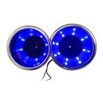 2 Pieces 8 LED Stainless Steel Cup Drink Holder with Drain LED Marine Boat Rv Camper, Available in Blue