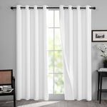 Deconovo Blackout White Curtains 84 Inch Long, White Curtains 2 Panels for Living Room Window Decoration, Room Darkening Insulated Drapeds for Kids Room 52x84 Inch