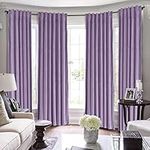 ChadMade Set of 2 Solid Matt Velvet Curtain Panel Drapes Back Tab/Rod Pocket Voilet 50W x 96L Inch Each, Birkin Collection