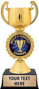 Worlds Greatest Grandpa Trophy, 7 1/4" Gold World's Greatest Grandpa Award 1 Pack