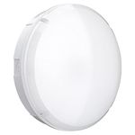 LightHub 18W LED 3hr Emergency Maintained/Non Maintained Flush Wall Ceiling Round Dome Bulkhead Light Fitting for Indoor, Outdoor, Commercial, Office, Hallway, Corridor, Utility, Porch - White CCT