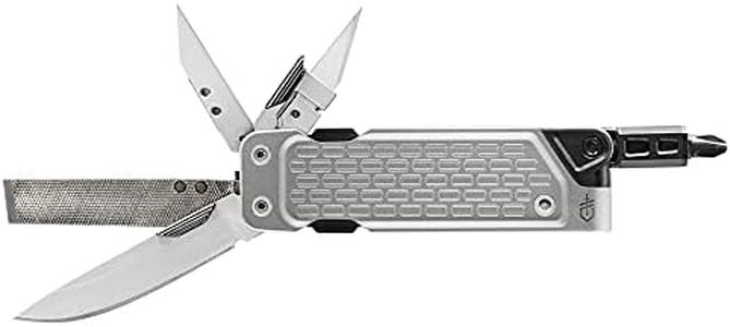 Gerber Gear Lockdown Driver 7-in-1 Multi-tool - 2.5" Plain Edge Blade, Scissors, Bit Driver - EDC Gear and Equipment - Silver