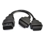 iKKEGOL Low Profile OBD2 OBD II OBDII Splitter Extension Y J1962 16 Pin Cable Cord Male to Dual Female Adapter 30cm/12