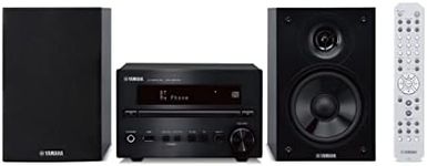 Yamaha CRX-B370D CD Receiver with Bluetooth Black w. NS-BP102 Pair of Bookshelf Speakers Black Bundle