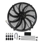 DEMOTOR PERFORMANCE Universal 16" Heavy Duty Radiator Electric Fan 3000 Cfm Reversible for SBC BBC 350