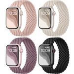 Epova 4 Pack Braided Solo Loop Straps Compatible with Apple Watch Straps 40mm 41mm 38mm for Women Men, Stretchy Nylon Fabric Sport Band for Apple Watch SE/iWatch Strap Series 9 8 7 6 5 4 3 2 1