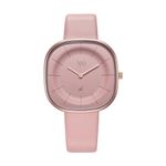 Fastrack Vyb Successor Quartz Analog Pink Dial Leather Strap Watch for Girls-FV60038WL01W