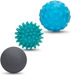 Dr. Scholl's 3-Piece Plantar Fascia Foot Therapy & Muscle Recovery Set Massage Balls, Includes Rubber Ball, Spiky Ball, and Foam Massage Ball for Arm, Back, Neck, and Foot Targeted Relief and Therapy