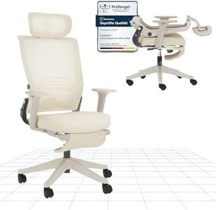 FLEXISPOT Foldex Ergonomic Office Chair with Foldable Backrest, Folding Desk Chair for Small Spaces with Lumbar Support, Flip-up Armrests, 3D Headrest and Footrest for Home Office - White