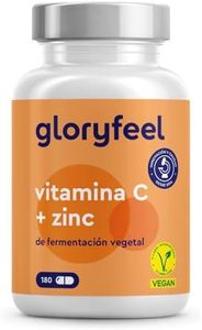 Vitamina C 1000mg + Zinc 20mg - 180 Cápsulas - Apoya el Sistema Inmunológico y Reduce la Fatiga - Vitamina C Tamponada con Protección gástrica y pH neutro - Vegano y Probado en laboratorio