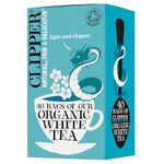 Clipper Organic White Tea Bags | 40 Bags of White Tea from China | for Home or Office | Herbal Tea Bags | Natural, Unbleached Teabags | Sustainable, Plant-Based & Biodegradable Teabags