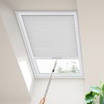 Moonice Skylight Blinds Cordless Roof Honeycomb Window Blinds Light Filtering Cellular Pleated Roof Blinds for Home Easy to Install Blinds for Inclined Plane Room Windows Custom Size (Grey)