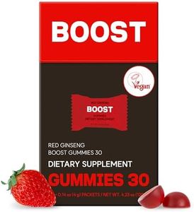 dr.blet Red Ginseng Boost Gummies – Daily Energy & Immune Support, Strawberry-Flavored Vegan Gummies with 6-Year Korean Red Ginseng, Caffeine-Free, No Added Sugar – 30 Count