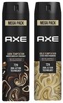 AXE Dark Temptation Long Lasting Deodorant Bodyspray For Men 215 ml & AXE Gold Temptation Long Lasting Deodorant Bodyspray For Men 215 ml