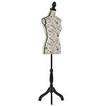 FDW Mannequin Manikin 60”-67”Height Adjustable Female Dress Model Display Torso Body Tripod Stand Clothing Forms (CM)