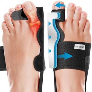 Fit Geno Bunion Corrector Women & Men Big Toe - Adjustable Big Toe Separator for Pain Relief - Adjustable Bunion Correction Orthopedic for Hallux Valgus - Day & Night Support - 2 Pcs
