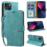 GOTOURED for iPhone 13 Phone Case Wallet,Soft Leather,4 Card Slots Holder RFID Blocking,Shockproof Protective Kickstand Wrist Strap,for iPhone 13 Flip Cases Cover (Green)