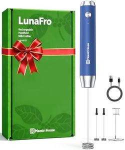 Maestri House Wiederaufladbarer Milchaufschäumer Handheld-Elektro-Schaumzubereiter Wasserdichter abnehmbarer Schneebesen Perfekt für Kaffeeliebhaber und Latte-Zubereiter Mitternachtsblau (Geschenkbox)