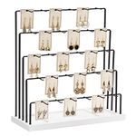 DGWJSU Earring Display Stands for Selling, Earring Rack Display Holder Stand, Jewelry Display for Selling Earring Cards, Bracelets, Hair Accessories, Rings, Necklaces 15"W x 6"D x 15.5"H (30 Hooks)