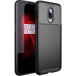 TheGiftKart Rugged Carbon Fibre Armor Back Cover Case for OnePlus 6T / OnePlus 7 (TPU | Black)