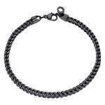 U7 Mens Jewellery Cuban Bracelet Black Chains Braclet Hand Chain Wrist Bracelets for Men