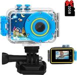 Kids Waterproof Camera Underwater Camera Toys for Girls Boys Age 3-8, 1080P Toddler Video Camera Gift - Children Portable Sports Camcorder for Outdoor Riding Skating Jumping with 32GB SD Card