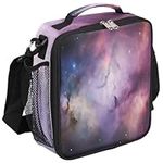 Reusable Lunch Bags for Kids Boys Lunch Box Tote Ziploc Bag for Girls, Charming Universe Galaxy Insulated Lunch Containers Teen Small Cooler Loncheras Para Niños Fit for School Picnic