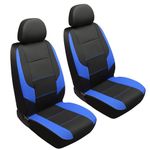 GIANT PANDA Front Car Seat Cover for Subaru, Leather Bucket Seat Covers Custom Fit Subaru Outback Forester Crosstrek Legacy Impreza (Blue+Black)