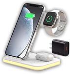 Wireless Charger, XIAOFEIPENG 3 in 1 Charging Station, Charging Dock for AirPods and AirPods Pro, Watch Stand for IWatch, Qi Fast Charging Stand for iPhone Samsung Galaxy and All Qi-Enabled Devices