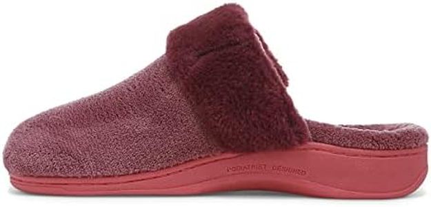 Vionic Womens Marielle Terry Cloth Slip On Slide Slippers Red 7 Medium (B,M)