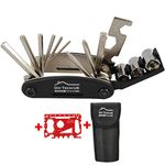 DIY TECH UK - 16 in 1 Allen Keys and Wrenches Multitool + Free 48 in 1 Wallet Tool - Extra Strong High Carbon Stainless Steel - 6 Allen Keys, 2 Screwdrivers, 8 Wrenches - with Pouch