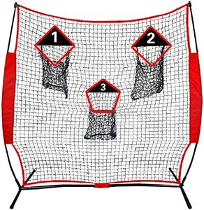 FLITURE Football Net for Throwing, 6x6FT Football Target Net with Three Target Pockets, Football Training Equipment Net for Backyard, Portable Football Net for Kicking, Football Catching Gear Net