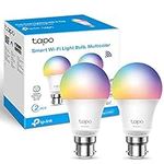 Tapo Smart Bulb, Smart Wi-Fi LED Light, B22, 60W, Energy saving, Works with Amazon Alexa and Google Home, Colour-Changeable, No Hub Required Tapo L530B(2-pack)[Energy Class F], Multicolor