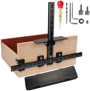 Lonfu Cabinet Hardware Jig for Handles, Adjustable Template with Convenient and Precise Installation for Door and Drawer Knobs,Pulls,Tool Accessories Jig of Aluminum Alloy