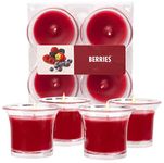 Hyoola Clear Cup European Scented Votive Candles - Berries - 12 Hour Burn Time, 3-Pack, European Made