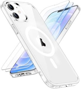 ORETECH Magnetic Case for iPhone 12,iPhone 12 Pro Case with 2X Screen Protector Compatible with MagSafe Wireless Charging Protective Shockproof Military Protection Clear Back Phone Case,Clear