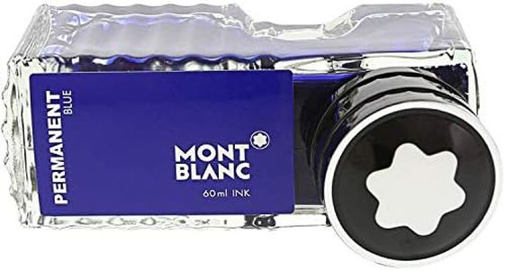 Montblanc Ink Bottle Permanent Blue 107756 – Document-Proof Refill Ink in Navy Blue for Fountain Pens, Quills, and Calligraphy Pens – 60ml Inkwell