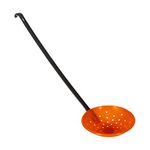 Almencla Lightweight Ice Fishing Scooper, Aluminum Spoon Scoop, Hook Design Slag Skimmer - Black Orange red