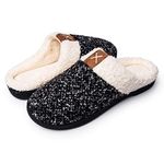 APOLTER Men's Women's Memory Foam Slippers Comfort Wool-Like Plush Fleece Lined House Shoes for Indoor Outdoor Heather Gray