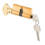 PRIME-LINE K 5062 Brass Key Cylinder w/Thumbturn, Solid Construction, Polished Finish, 1 Pack