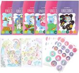 THE TWIDDLERS 36 Mini Colouring Books for Party Bags, with Stickers - Unicorn Theme, A6 Mini Books for Children, Age 4-8, Perfect Small Colouring Books for Party Bag Fillers Favours