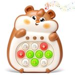 Toplive Fast Push Bubble Game, Squeeze Sensory Toys for Autism Pop It Electronic Game, Decompression Puzzle Handheld Game Console with Multiple Game Modes Fidget Toys for Kids Adults (Brown Squirrel)