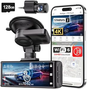 REDTIGER 4K Dash Cam Front and Rear, Touch Screen 3.18 Inch, Voice Control, Inclueded 128GB Card, Car Dash Camera Built-in 5.8GHz WiFi GPS, UHD 2160P Night Vision, WDR, Parking Monitor (F7N Touch)