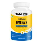 Tata 1mg Vegetarian Omega |1000 mg Algal Oil with 400mg DHA | Plant-Based Omega-3 | Supports Heart, Brain & Joint Health | 60 Veg Capsules