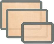 Silicone Baking Mat, 3 Pack Reusable Baking Mat, Non-Stick, Food Safe Silicone Mats for Baking, Oven Baking Sheet for Making Cookies, Macaroons, Bread