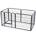 BUNNY BUSINESS Heavy Duty 6 Panel Puppy Play Pen/ Rabbit Enclosure, Small, Gunmetal Grey