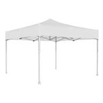 OUTO Foldable Gazebo Tent with 4 Side Open/Pop-up Heavy Duty Canopy Tent for Garden and Promotional Activity (White- 6.5 FEET, 16.8 Kg)